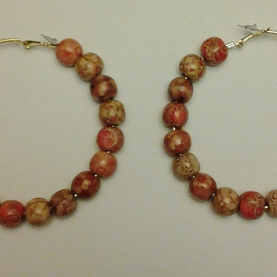 Beaded hoop earrings - Thumbnail 4