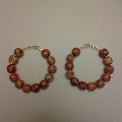 Beaded hoop earrings - Thumbnail 5