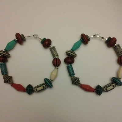 Beaded hoop earrings