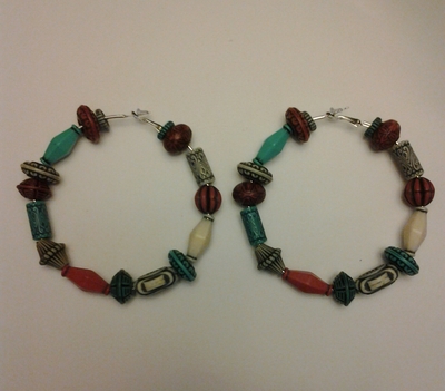 Beaded Hoop Earrings