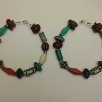 Beaded Hoop Earrings - Thumbnail 1