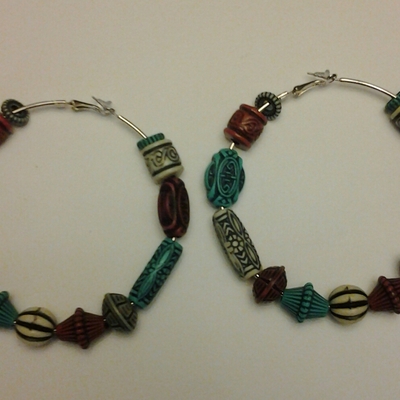 Beaded hoop earrings