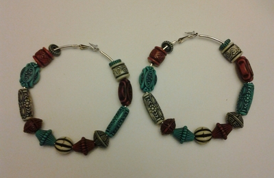 Beaded Hoop Earrings
