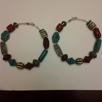 Beaded Hoop Earrings - Thumbnail 1