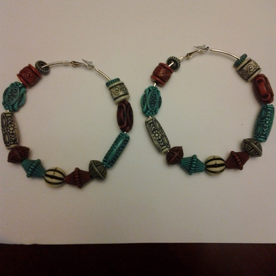 Beaded hoop earrings