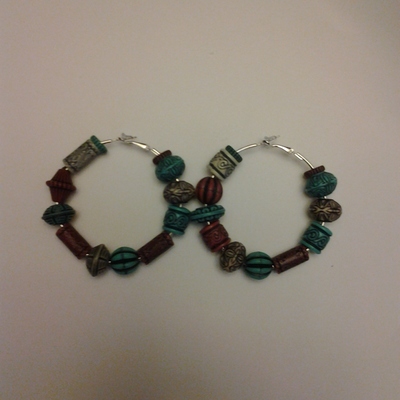 Beaded hoop earrings