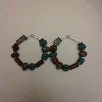 Beaded Hoop Earrings - Thumbnail 1