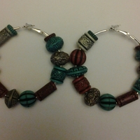 Beaded Hoop Earrings - Thumbnail 2