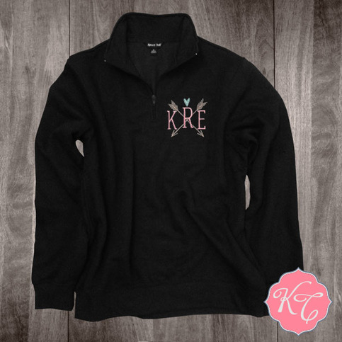 Embroidered: Arrow 1/4 Zip Monogram