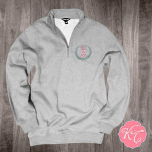 Embroidered: Prepster 1/4 Zip Monogram