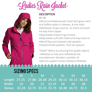 Embroidered: Owl Monogram Ladies Rain Jacket