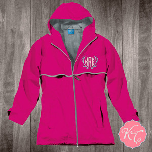  Embroidered: ANTLER Monogram Ladies Rain Jacket