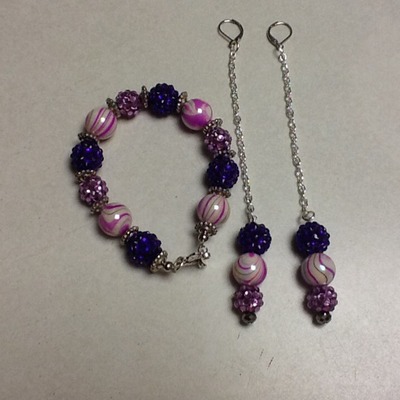 Earrings and braclet set