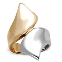 Multi Tone Stainless Steel Wrap Ring with Rose Gold Ion Finish sizes 5,6,7,8,9,10