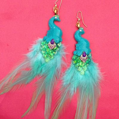 Peacock earrings