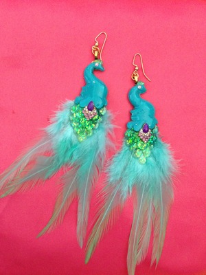 Peacock earrings