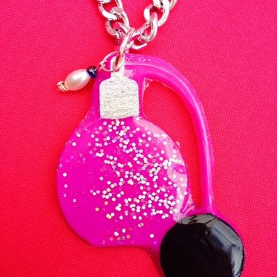Perfume bottle necklace