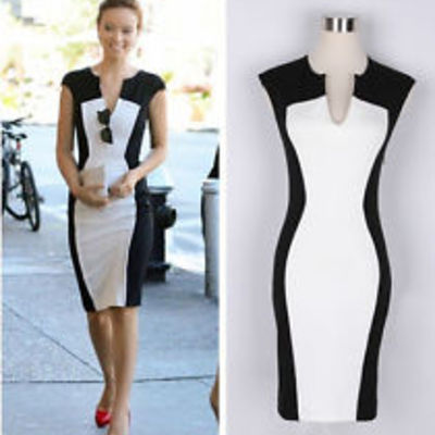 Short sleeve slim sexy ladies bodycon party cocktail evening dress