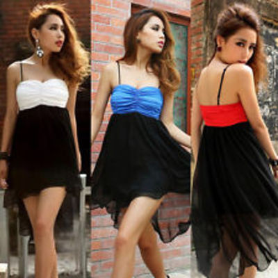  sexy cocktail evening asymmetric halter dress