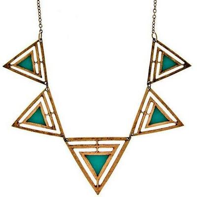 Jeanna- painted triangle necklace