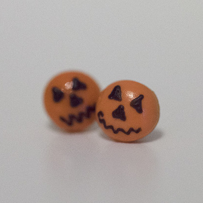 Kawaii cute miniature food earrings - halloween mini pumpkin donuts - Thumbnail 2