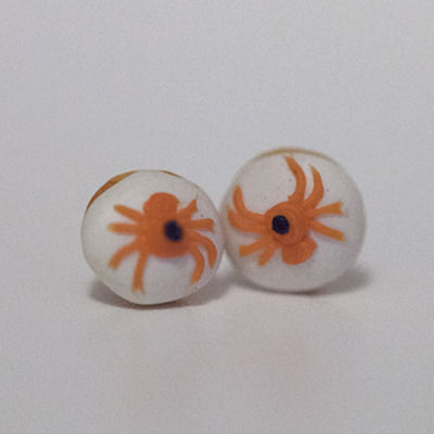 Kawaii cute miniature food earrings - halloween mini spider donuts - Thumbnail 2