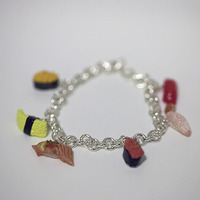 Kawaii Cute Miniature Food Bracelets - Sushi Charm Bracelets - Sterling Silver - Thumbnail 1