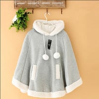 New cute bat hooded sweater shawl cape coat  - Thumbnail 2