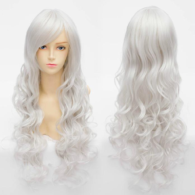 Cosplay angel sanctuary raziel silve white long curly wig free ship sp141210 - Thumbnail 3