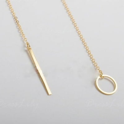 Delicate circle chain gold necklace 