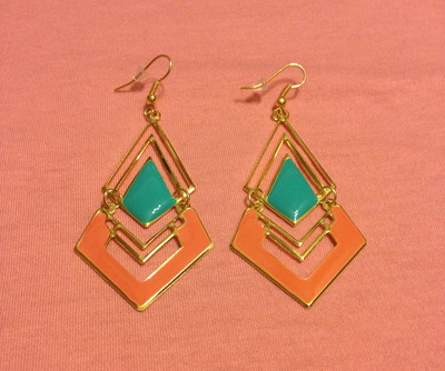 Coral dangle earring