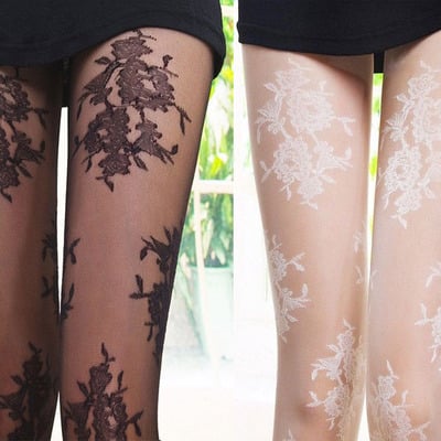 Floral vintage lace tights