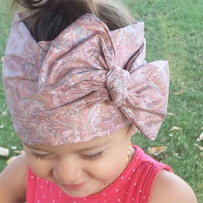 Pink-mauve tie-on headwrap
