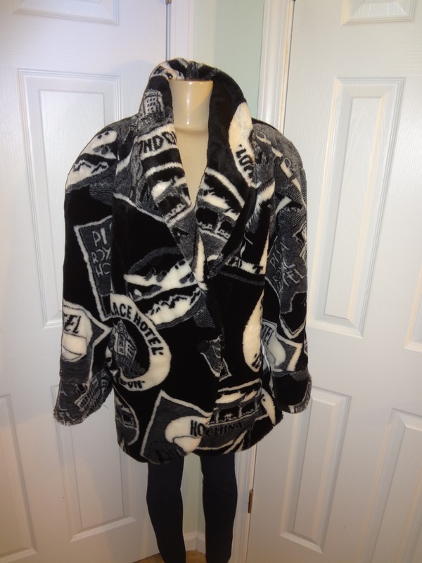 Vintage Donny Brook Black/White Paris Coat Size 1x-2x