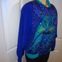 Vintage Diane Gilman Purple Turquoise Leopard Jacket Size 1x-1