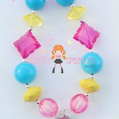 Princess inspired chunky necklaces/bubblegum beads/girls jewelry/birthday parties/photo props