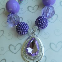 Princess Sofia Inspired Chunky Necklaces/Bubblegum Beads/Girls Jewelry/Birthday Parties/Photo Props - Thumbnail 1