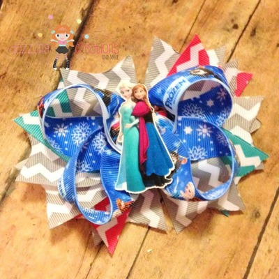 Frozen hair bow/boutique hair bow/hair clip/girls bows