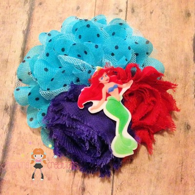 Little mermaid inspired hair clip/boutique hair bow/hair clip/girls bows