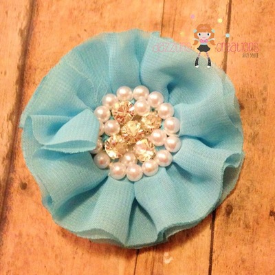 Teal hair clip/boutique hair bow/hair clip/girls bows