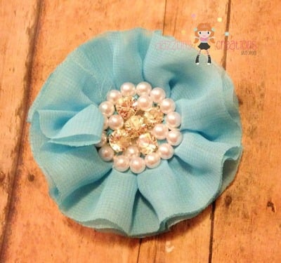 Teal hair clip/boutique hair bow/hair clip/girls bows