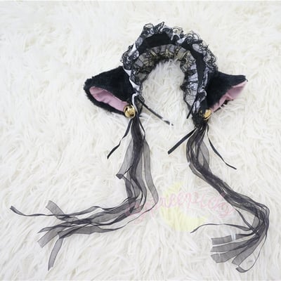 Halloween costume cosplay small bells lace cat ears hair band hook free ship sp141225