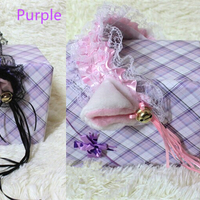 Halloween Costume Cosplay Small Bells Lace Cat Ears Hair Band Hook Free Ship SP141225 - Thumbnail 3