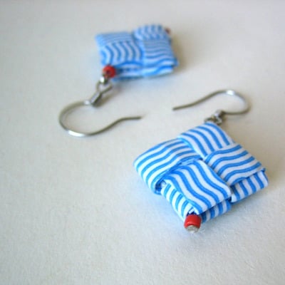 Eco Security Envelope Earrings - Red White Blue
