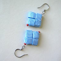 Eco Security Envelope Earrings - Red White Blue - Thumbnail 3