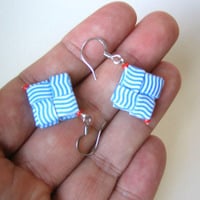 Eco Security Envelope Earrings - Red White Blue - Thumbnail 4