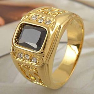 Black Onyx Gold Ring