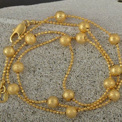 Gold beaded necklace - Thumbnail 4