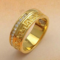 Gold CZ Band RIng