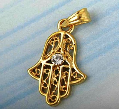 Gold Hamsa Hand Pendant